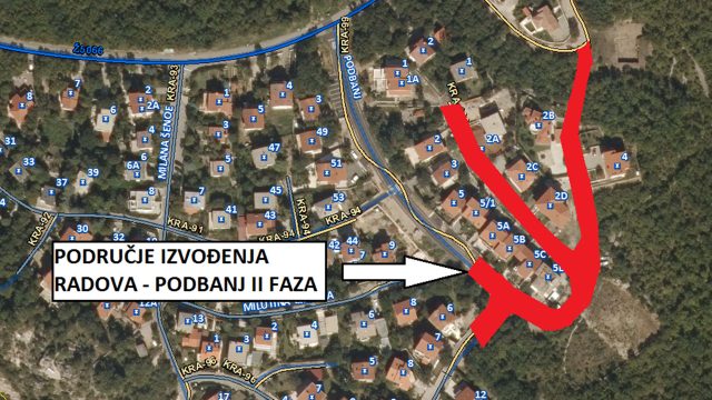 Obavijest o početku radova – Rekonstrukcija ulice Podbanj – Faza II, Kraljevica