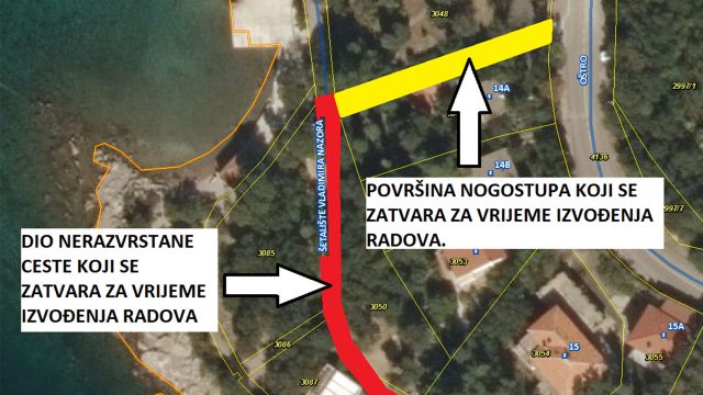 Obavijest o izvođenju radova na građenju vodovodnog ogranka rt Lipica, Kraljevica